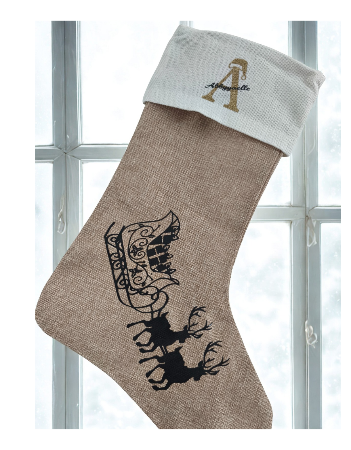 Bottes de Noël personnalisées – Rouge ou Jute