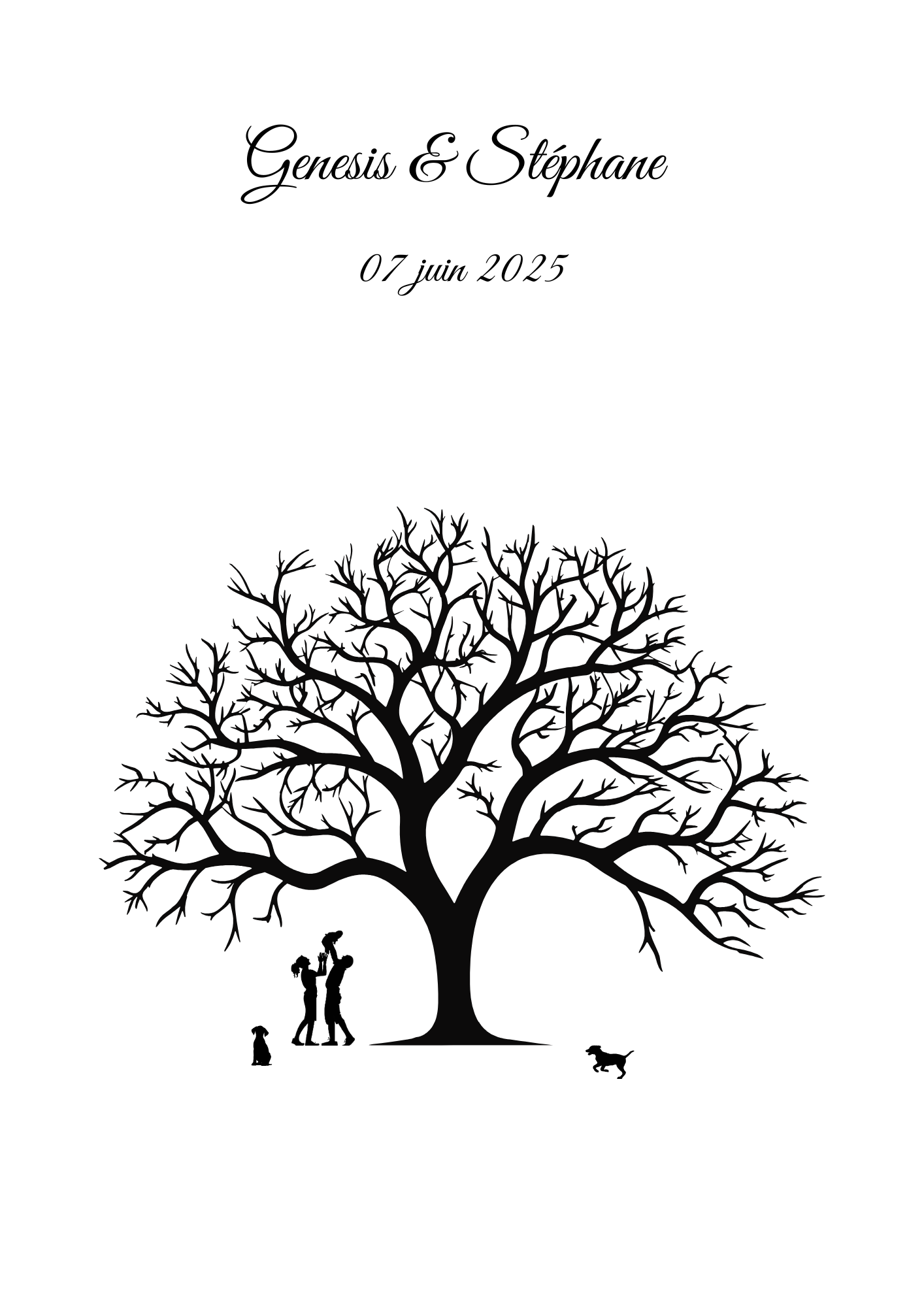 Affiche Empreinte Mariage Personnalisée