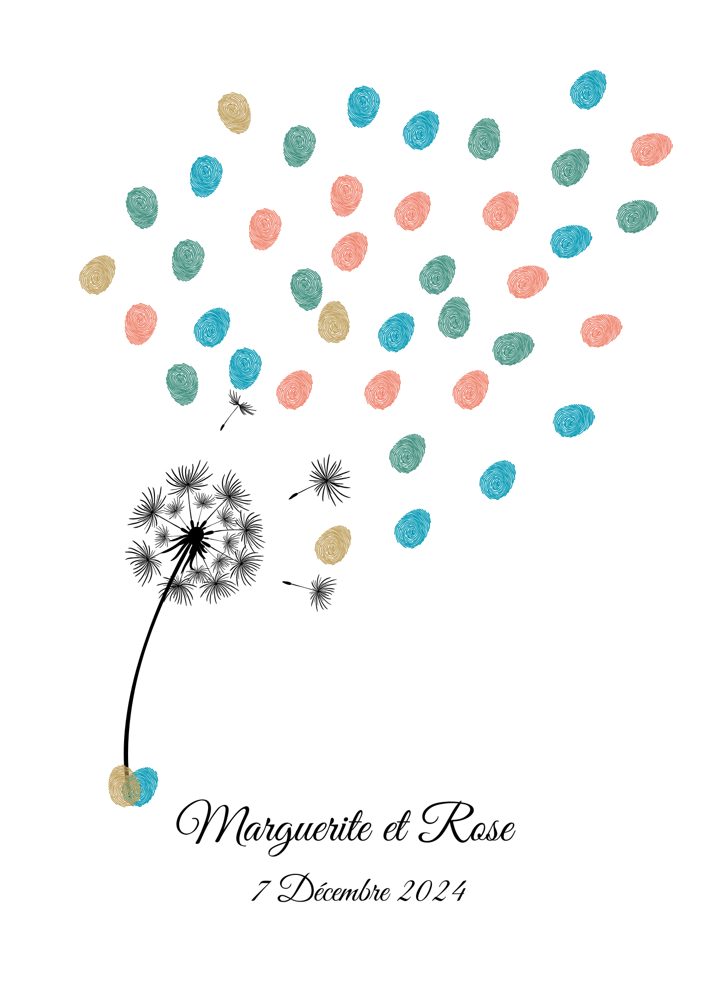 Affiche Empreinte Mariage Personnalisée