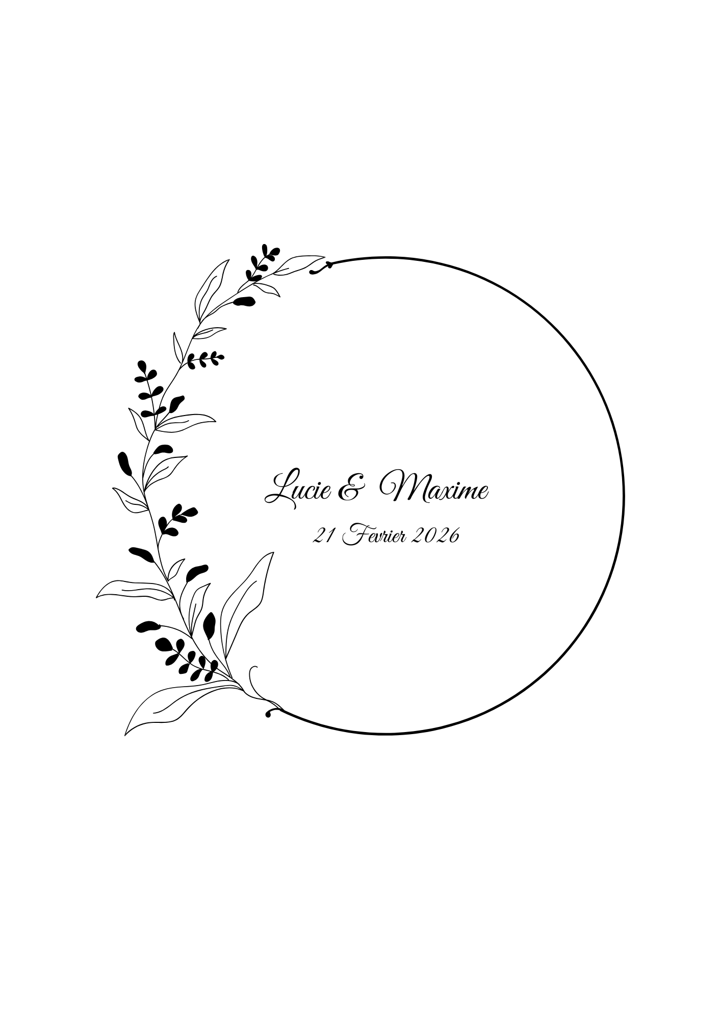 Affiche Empreinte Mariage Personnalisée