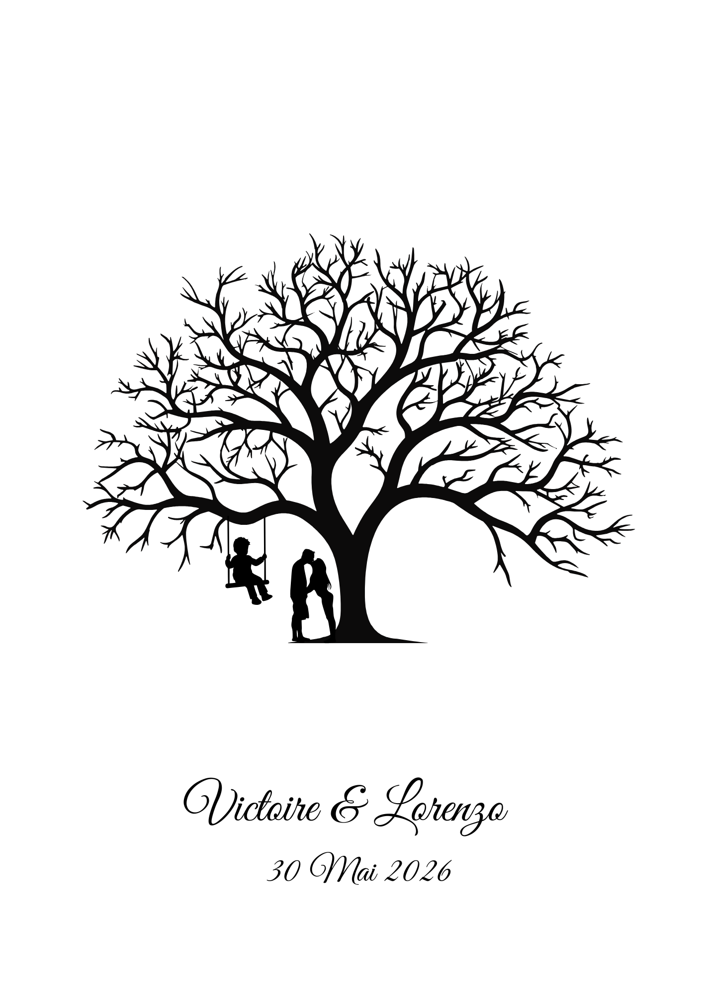 Affiche Empreinte Mariage Personnalisée
