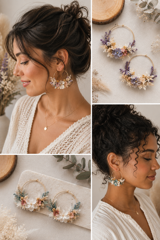 Boucles d’oreilles fleuries