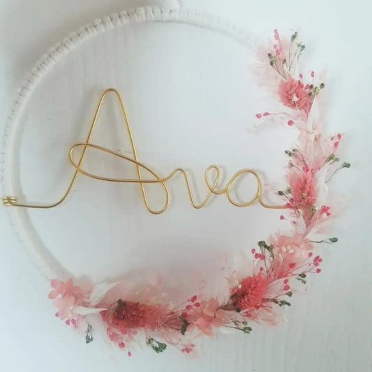 Couronne de fleurs prénom