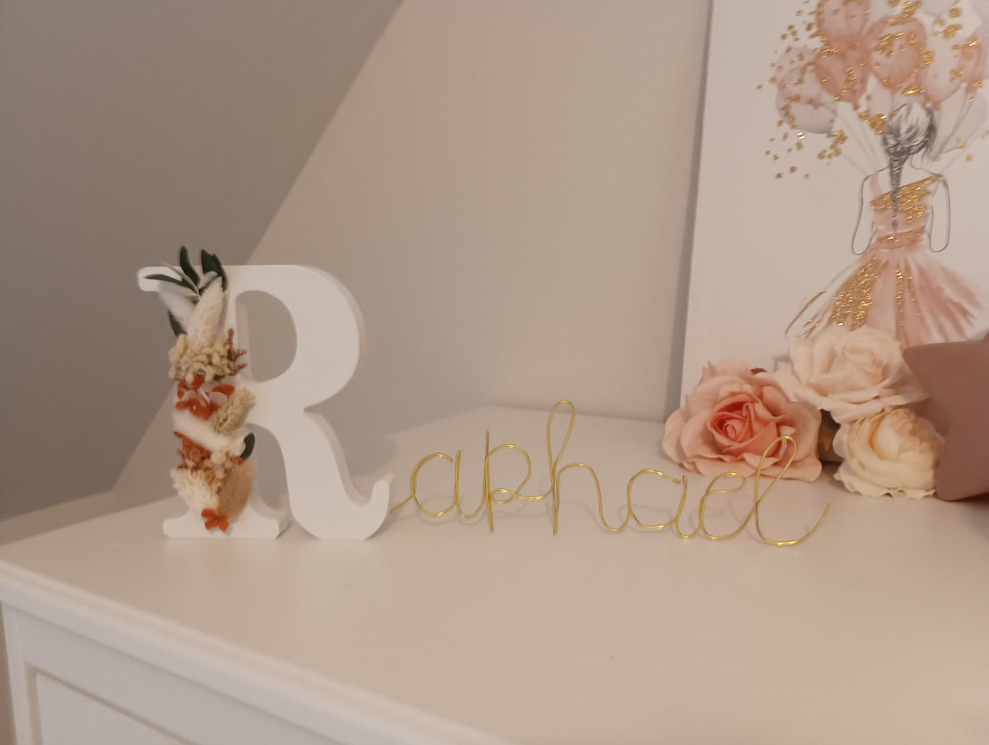 prénom fleuri déco chambre enfant