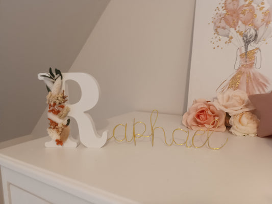 prénom fleuri déco chambre enfant
