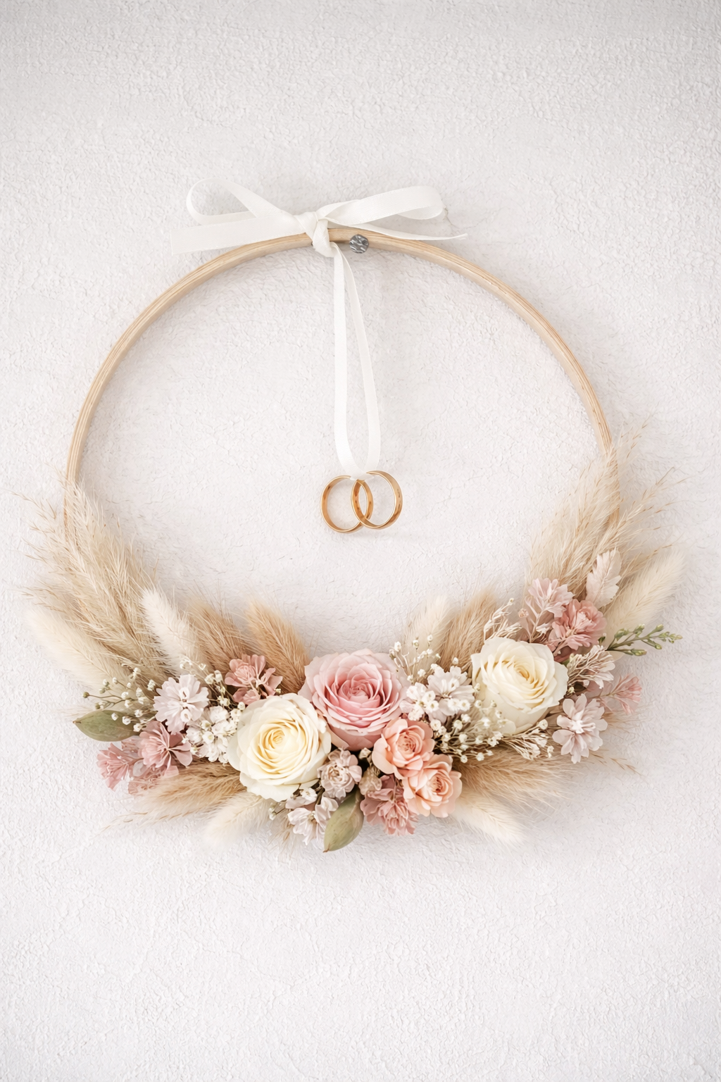 Porte alliances personnalisé en fleurs séchées – 3 modèles au choix