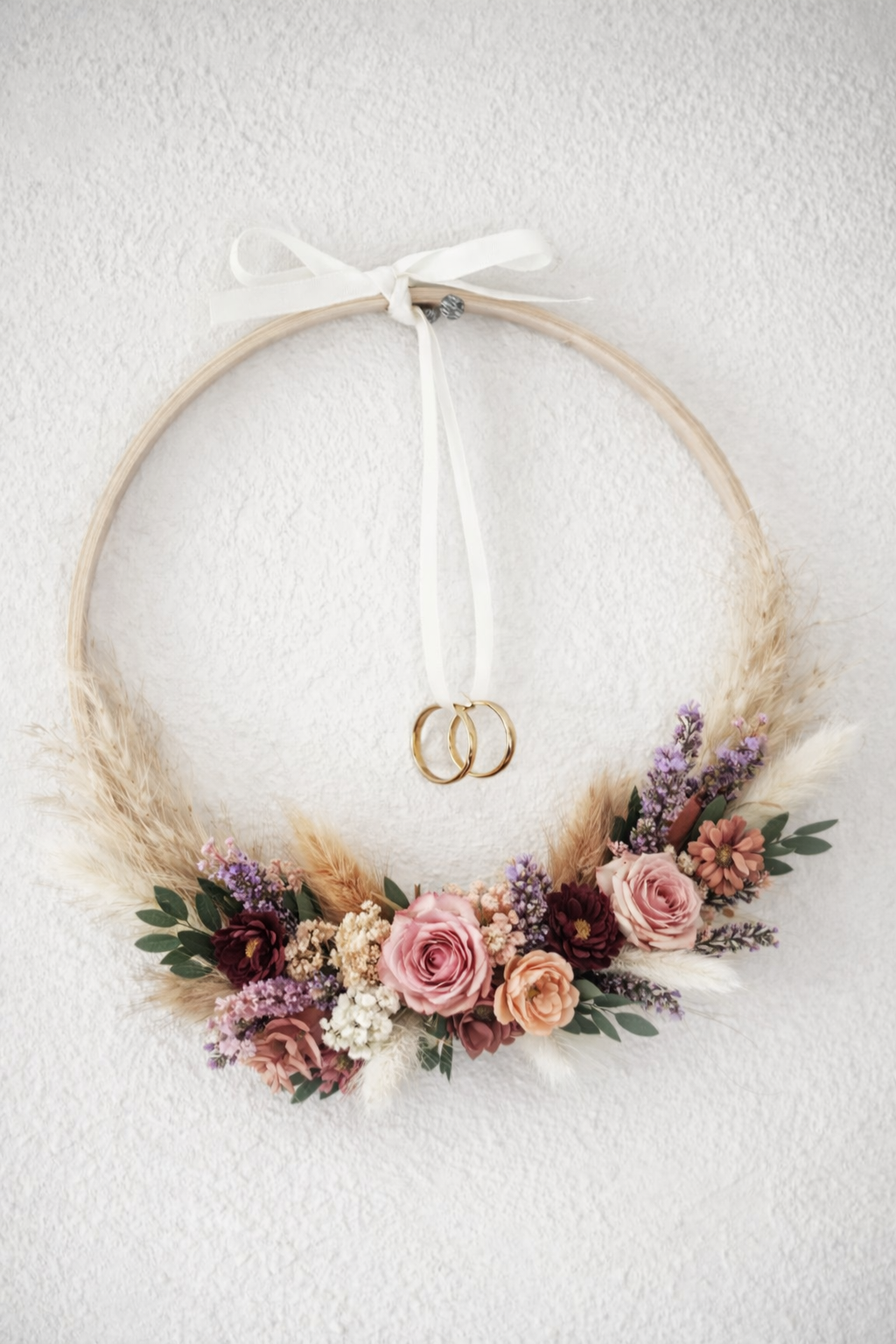Porte alliances personnalisé en fleurs séchées – 3 modèles au choix
