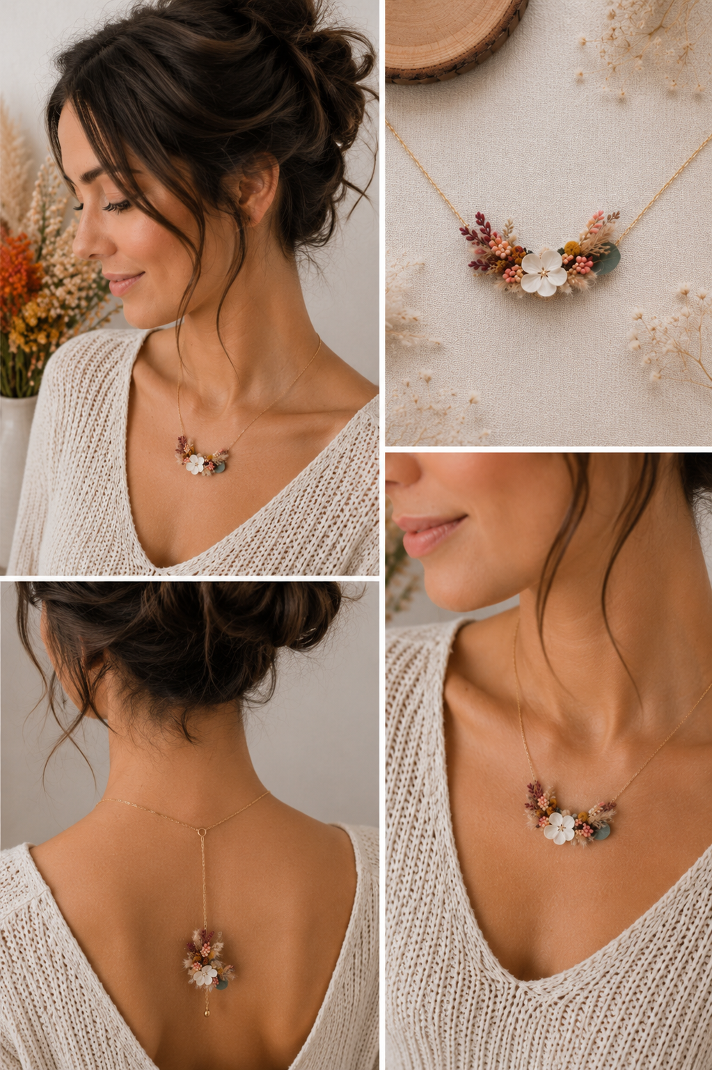 Collier en fleurs séchées