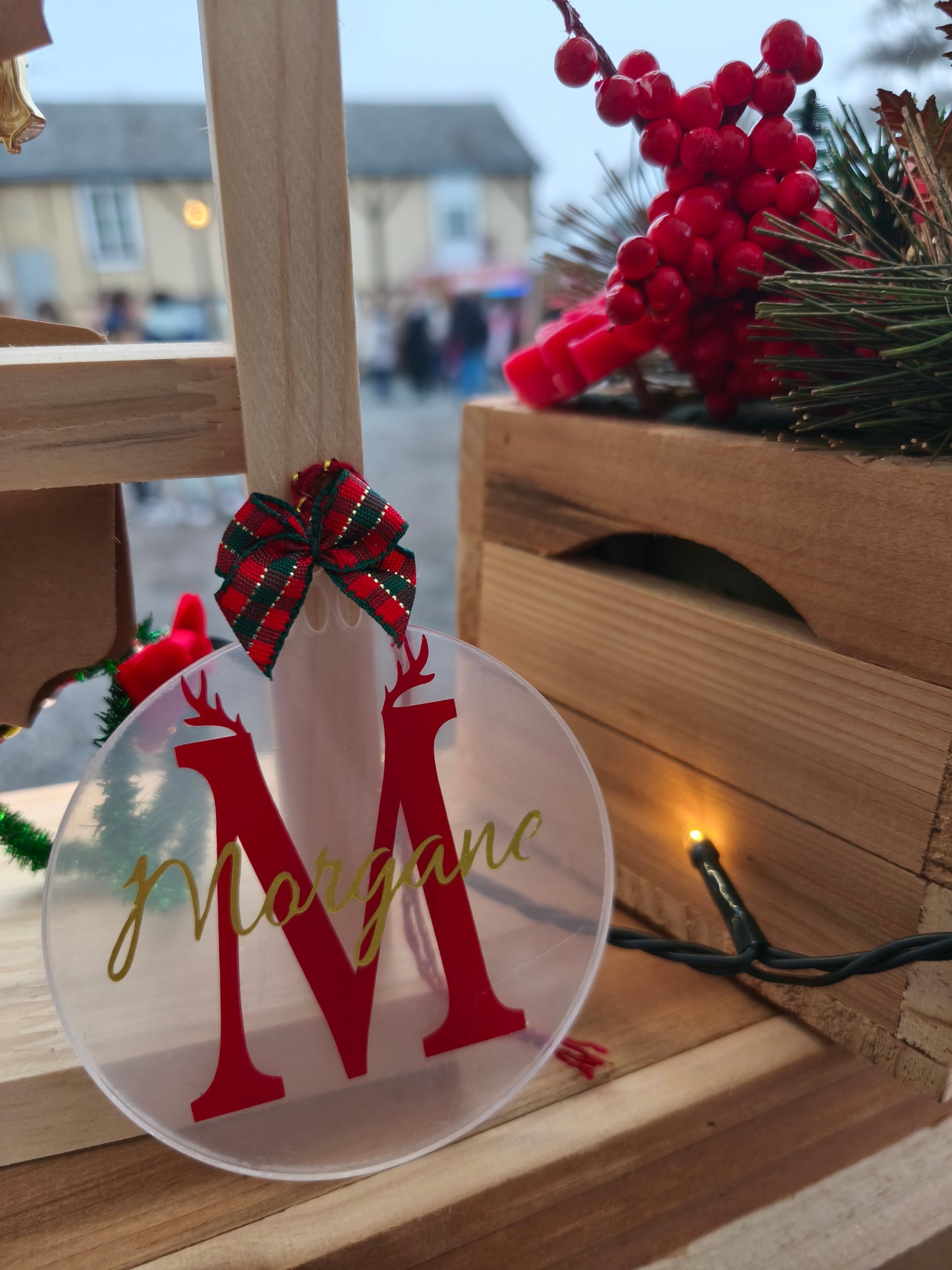 Plexi transparent de Noël personnalisé