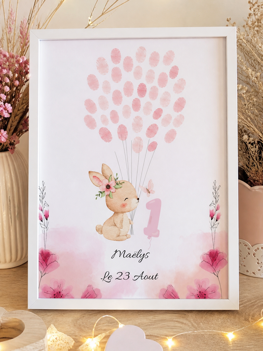 Affiche empreinte anniversaire personnalisée