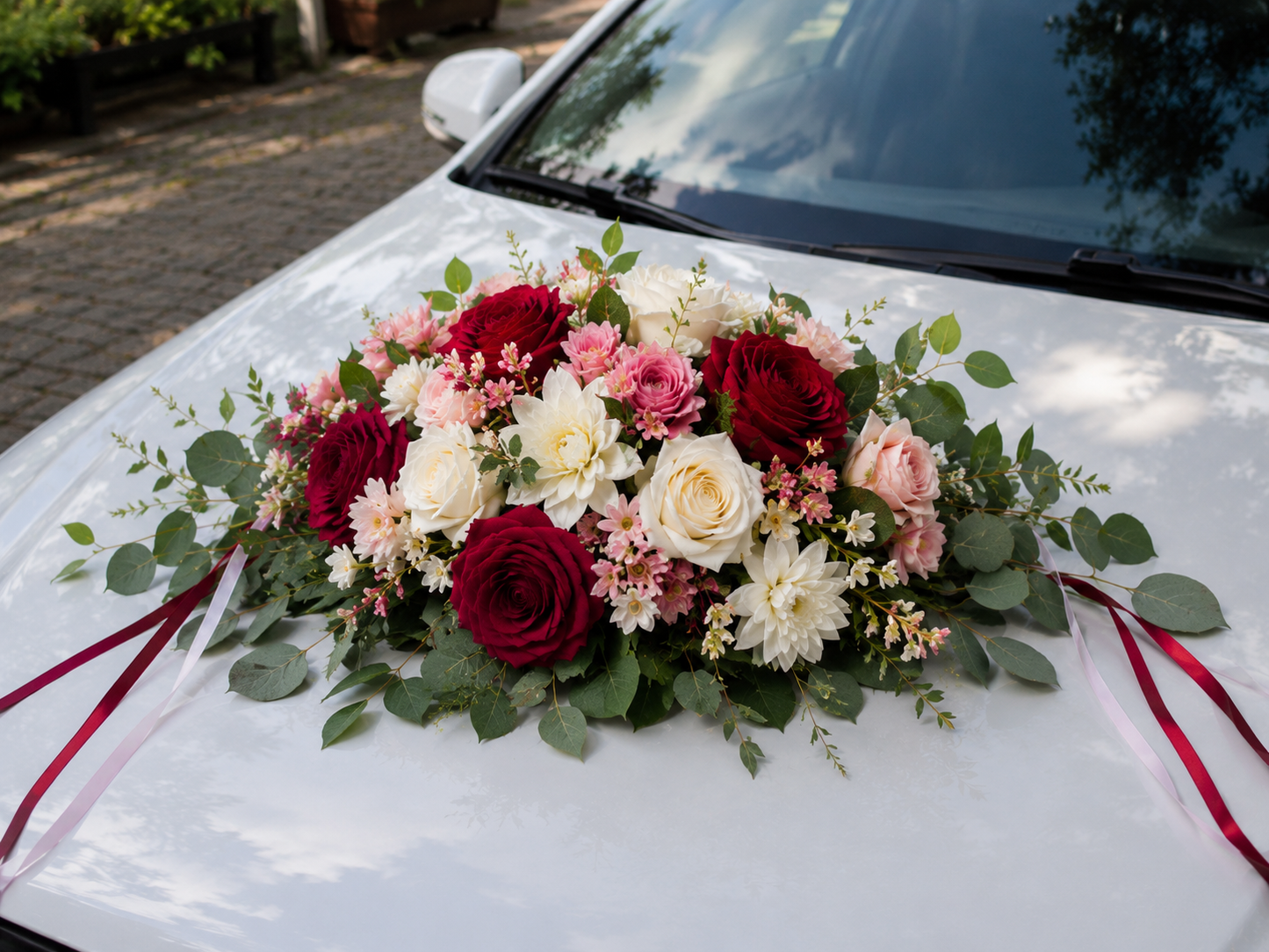 Décoration florale pour voiture