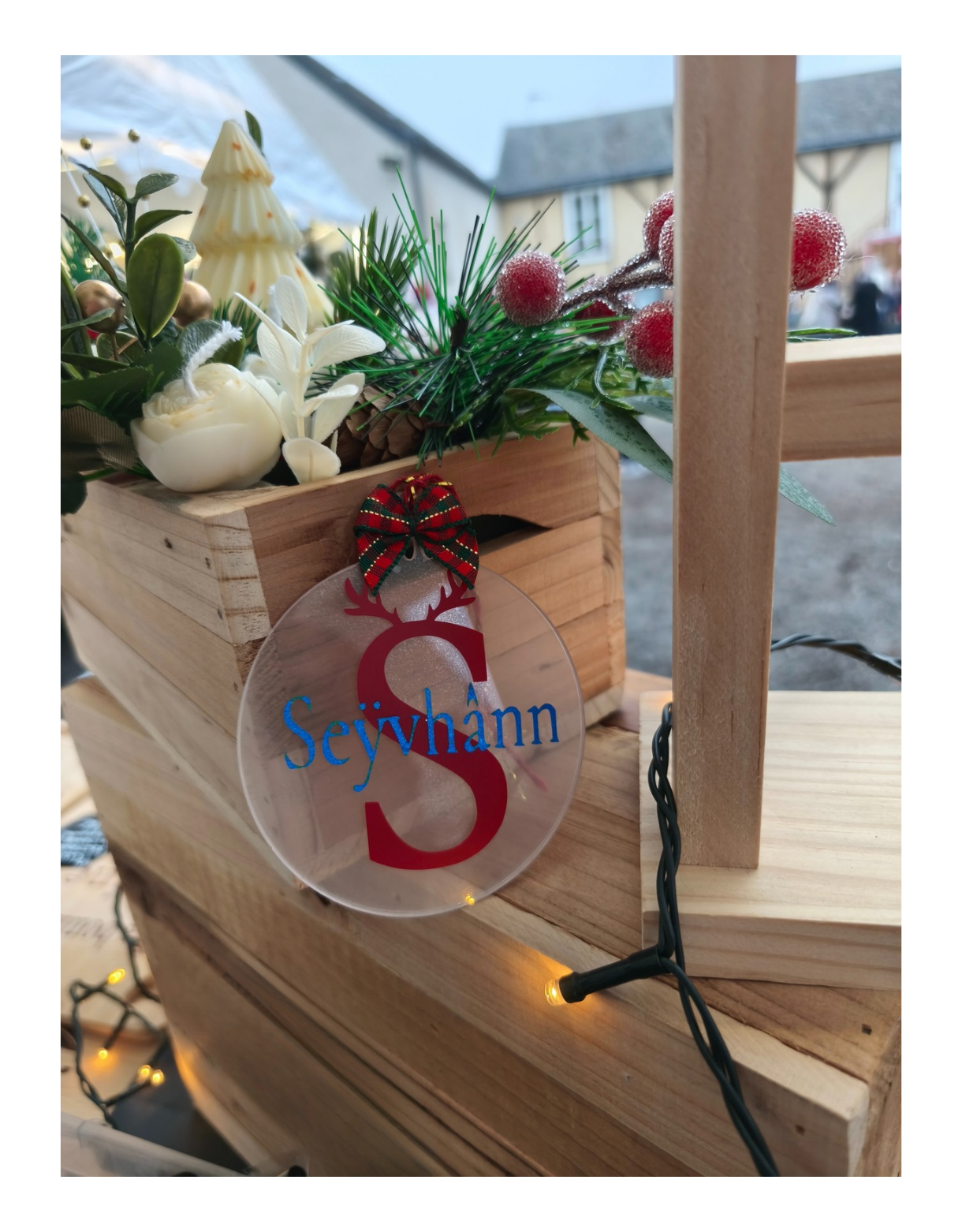 Plexi transparent de Noël personnalisé