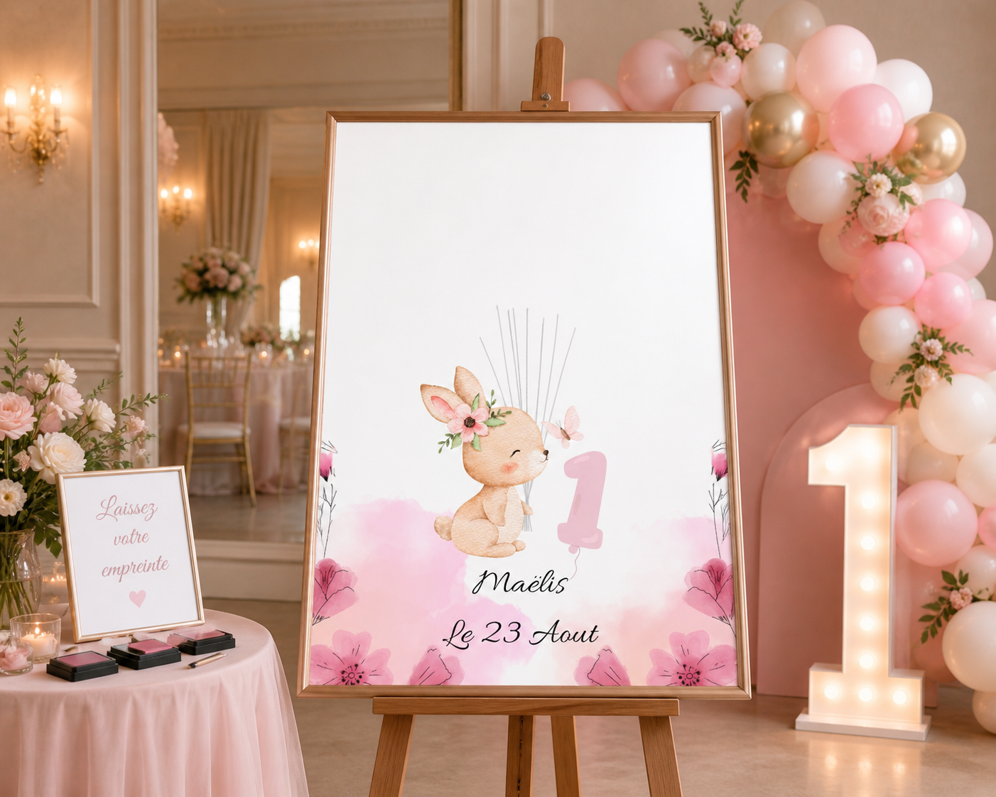 Affiche empreinte anniversaire personnalisée