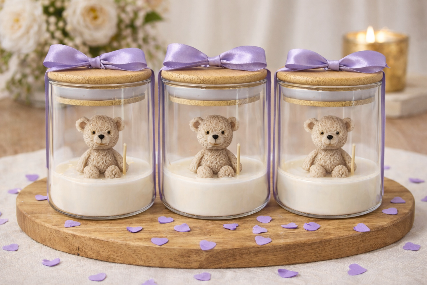 Bougie personnalisée décorative – Fleur, animal