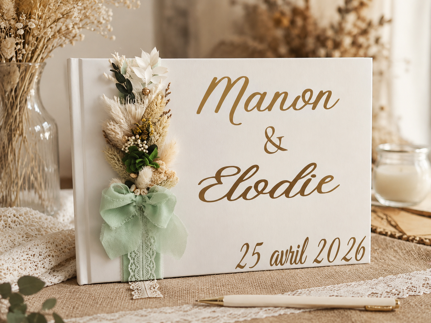 Livre d’or personnalisé pour mariage, baptême & événements