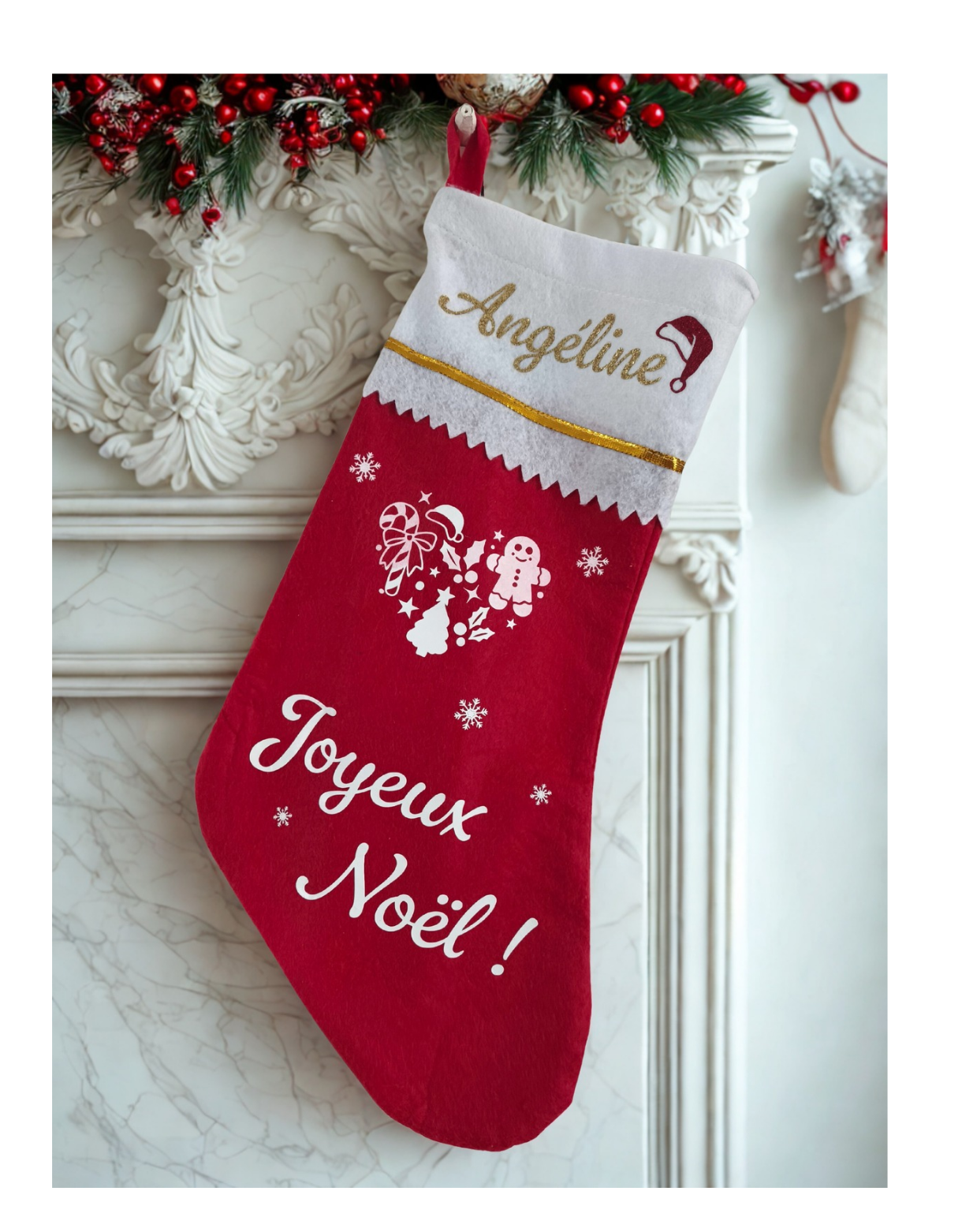 Bottes de Noël personnalisées – Rouge ou Jute