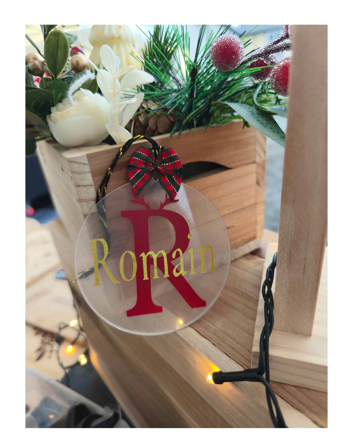 Plexi transparent de Noël personnalisé