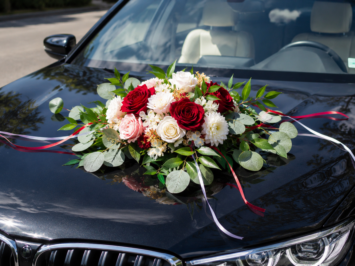 Décoration florale pour voiture